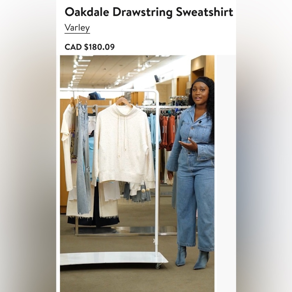 NWT Size L - Varley Double soft Oakdale Sweatshirt Ivory (NWT $180) - Picture 5 of 16